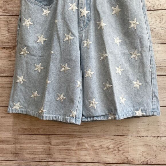 VINTAGE LEI RIDING WEAR JEAN SHORTS WITH EMBROIDERED STARS - Picture 3 of 5